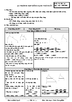 Giáo án Hình học 8 Tiết 44 Trường hợp đồng dạng thứ nhất