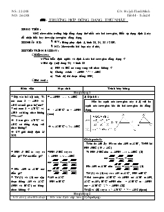 Giáo án Hình học 8 Tiết 44 Trường hợp đồng dạng thứ nhất