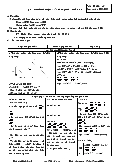 Giáo án Hình học 8 Tiết 45 Trường hợp đồng dạng thứ hai
