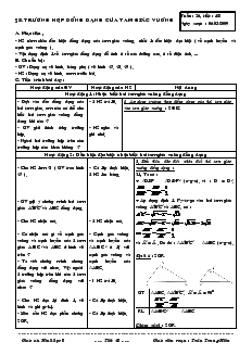 Giáo án Hình học 8 Tiết 48 Trường hợp đồng dạng của tam giác vuông