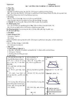 Giáo án Hình học 8 Tiết 7 Đường trung bình của hình thang