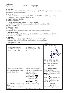 Giáo án Hình học 8 Tiết 8 Luyện Tập