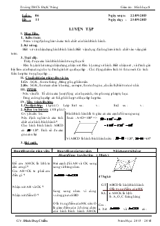 Giáo án Hình học 8 - Trường THCS ĐăK’Nông - Tiết 11: Luyện tập