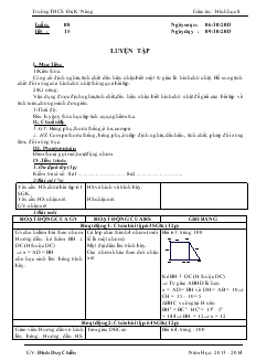 Giáo án Hình học 8 - Trường THCS ĐăK’Nông - Tiết 15: Luyện tập