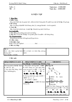 Giáo án Hình học 8 - Trường THCS ĐăK’Nông - Tiết 4: Luyện tập