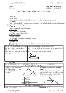 Giáo án Hình học 8 - Trường THCS ĐăK’Nông - Tiết 5: Đường trung bình của tam giác
