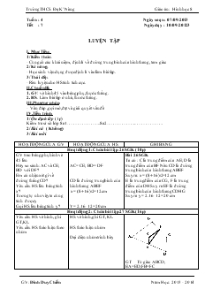 Giáo án Hình học 8 - Trường THCS ĐăK’Nông - Tiết 7: Luyện tập