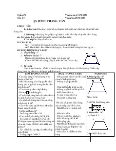 Giáo án Hình học 8 Tuần 02 Tiết 03 Hình thang cân