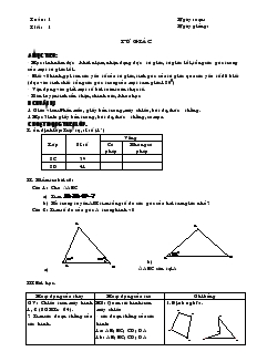 Giáo án Hình học 8 Tuần 1 Tiết 1 Tứ giác