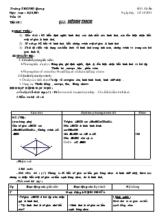 Giáo án Hình học 8 tuần 10 trường THCS Mỹ Quang