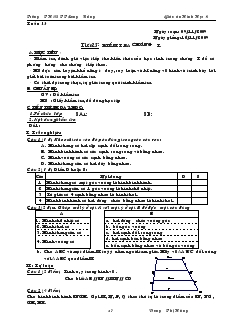 Giáo án Hình học 8 Tuần 13 Tiết 25 Kiểm tra chương I