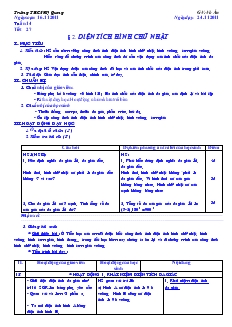 Giáo án Hình học 8 tuần 14 trường THCS Mỹ Quang