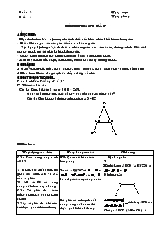 Giáo án Hình học 8 Tuần 2 Tiết 3 Hình thang cân