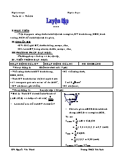 Giáo án Hình học 8 Tuần 21 Tiết 36 Luyện tập