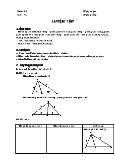Giáo án Hình học 8 Tuần 23 Tiết 41 Luyện tập