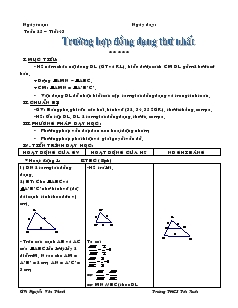 Giáo án Hình học 8 Tuần 25 Tiết 43 Trường hợp đồng dạng thứ nhất