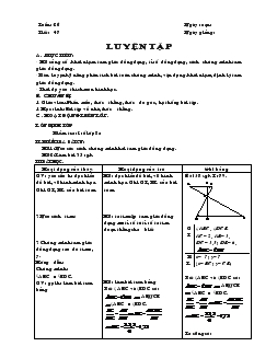Giáo án Hình học 8 Tuần 26 Tiết 47 Luyện tập