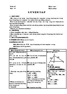 Giáo án Hình học 8 Tuần 27 Tiết 49 Luyện tập