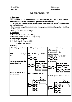 Giáo án Hình học 8 Tuần 29 Tiết 53 Ôn tập chương III