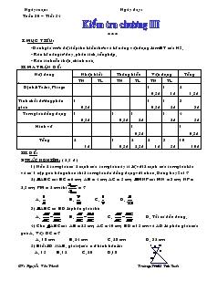 Giáo án Hình học 8 Tuần 30 Tiết 54 Kiểm tra chương III