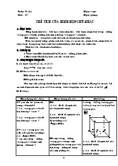 Giáo án Hình học 8 Tuần 31 Tiết 57 Thể tích của hình hộp chữ nhật