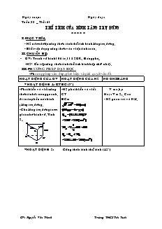 Giáo án Hình học 8 Tuần 33 Tiết 61 Thể tích của hình lăng trụ đứng