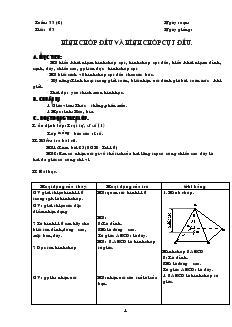 Giáo án Hình học 8 Tuần 33 Tiết 63 Hình chóp đều và hình chóp cụt đều