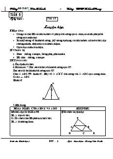 Giáo án Hình học 8 Tuần 8 Tiết 15, 16 Luyện tập Trường THCS Khánh Trung