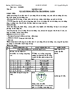 Giáo án Hình học 9 năm học 2008- 2009 Tiết 33 Luyện tập vị trí tương đối của hai đường tròn