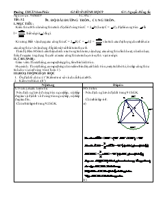 Giáo án Hình học 9 năm học 2008- 2009 Tiết 52 Độ dài đường tròn, cung tròn