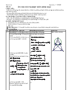 Giáo án Hình học 9 năm học 2008- 2009 Tiết 69 Ôn thi tốt nghiệp môn hình học