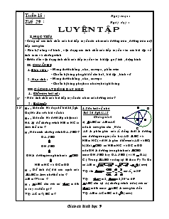 Giáo án Hình học 9 Tiết 29 - 30