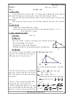 Giáo án Hình học 9 Tuần 2 - Lê Thị Hiền