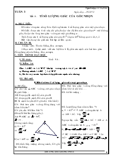 Giáo án Hình học 9 Tuần 3 - Lê Thị Hiền