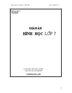 Giáo án hình học lớp 7 trường THCS Kim Đồng