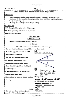 Giáo án Hình học Lớp 7 Tuần 30 - Nguyễn Thái Hoàn