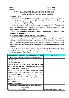 Giáo án Hình học lớp 8 (chi tiết) - Tiết 18: Đường thẳng song song với một đường thẳng cho trước