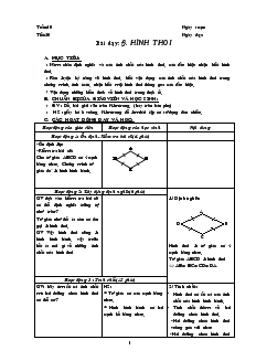 Giáo án Hình học lớp 8 (chi tiết) - Tiết 20: Hình thoi