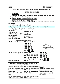 Giáo án Hình học lớp 8 (chi tiết) - Tiết 40: Tính chất đường phân giác của tam giác