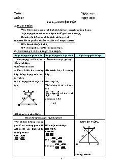 Giáo án Hình học lớp 8 (chi tiết) - Tiết 47: Luyện tập