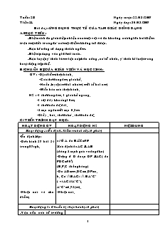 Giáo án Hình học lớp 8 (chi tiết) - Tiết 51: Ứng dụng thực tế của tam giác đồng dạng