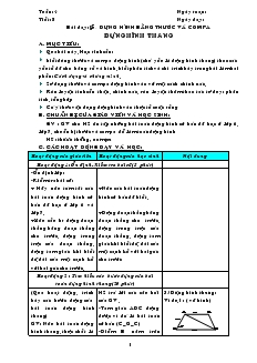 Giáo án Hình học lớp 8 (chi tiết) - Tiết 8: Dựng hình bằng thước và compa dựng hình thang