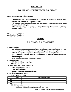 Giáo án Hình học lớp 8 (chuẩn) -  Chương II: Đa giác, diện tích đa giác