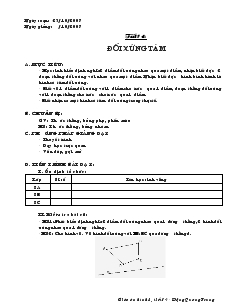 Giáo án Hình học lớp 8 (chuẩn) -  Tiết 14: Đối xứng tâm