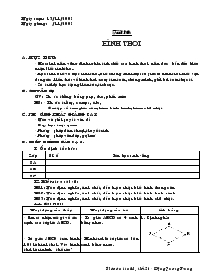 Giáo án Hình học lớp 8 (chuẩn) -  Tiết 20: Hình thoi