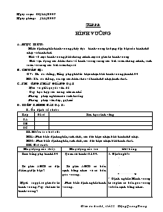 Giáo án Hình học lớp 8 (chuẩn) -  Tiết 22: Hình vuông