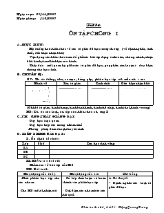 Giáo án Hình học lớp 8 (chuẩn) -  Tiết 24: Ôn tập chương I