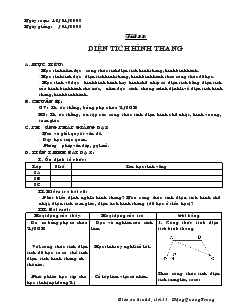 Giáo án Hình học lớp 8 (chuẩn) -  Tiết 33: Diện tích hình thang