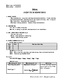 Giáo án Hình học lớp 8 (chuẩn) -  Tiết 34: Diện tích hình thoi