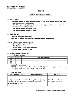 Giáo án Hình học lớp 8 (chuẩn) -  Tiết 35: Diện tích đa giác